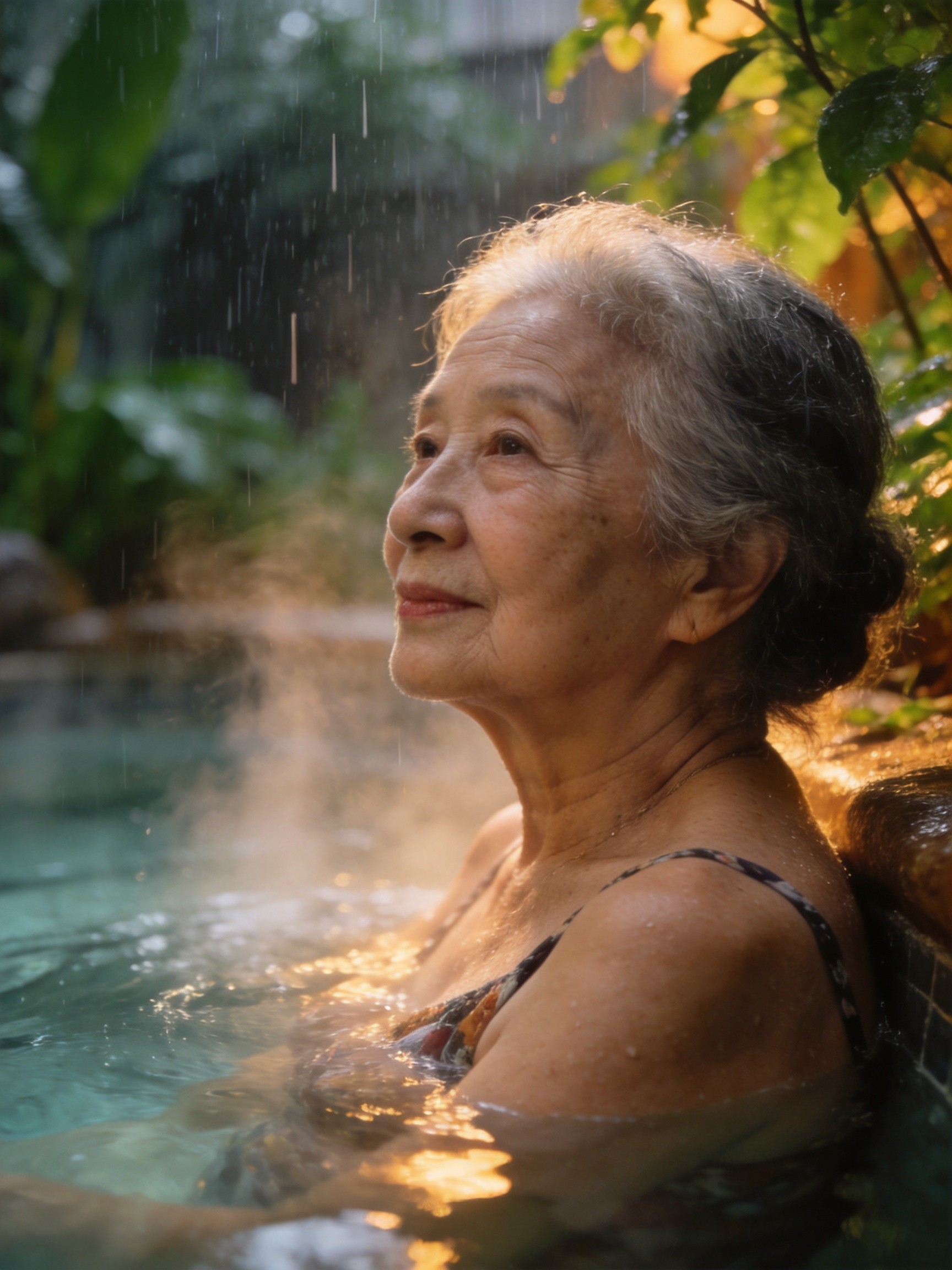 温泉听雨